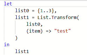 Figure 3 - List.Transform with a constant expression
